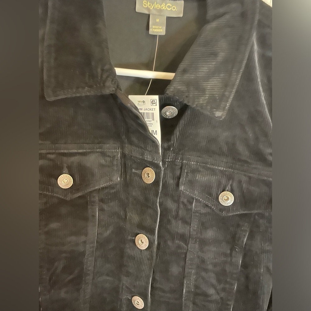 Women's STYLE&CO Corduroy Classic Long-Sleeve Jacket, Created for Macy's NWT - Picture 7 of 7